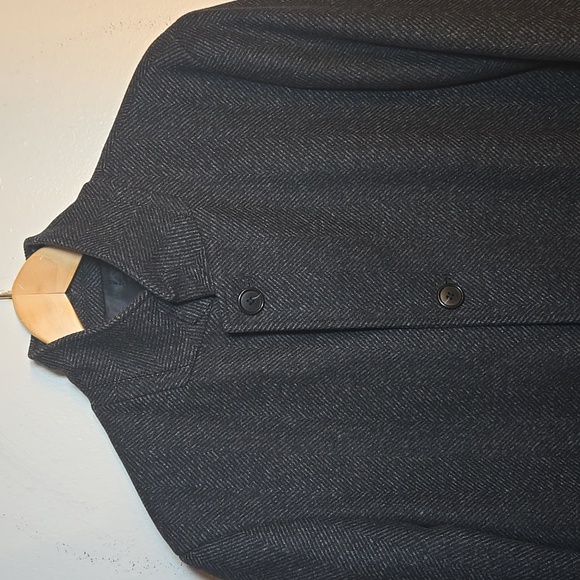 Club Monaco Men Loukas Herringbone Funnel Neck Wool Coat Medium NWOT - Picture 6 of 17